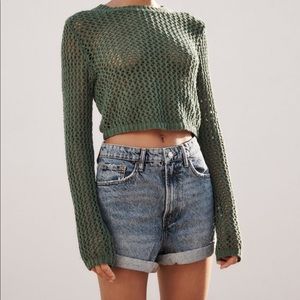 Green knit long sleeve